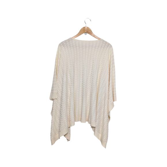 Lululemon Divinity Poncho Sweater Shawl Scarf Cream Cashmere Knit Womens Top - Picture 1 of 4